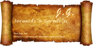 Jeremiás Germán névjegykártya